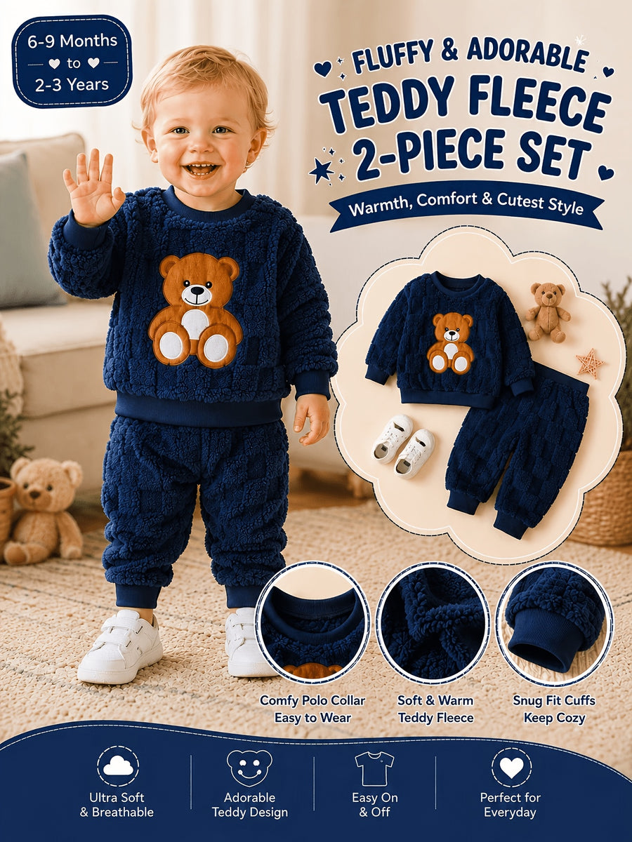 Ensemble chaud en peluche d'automne/hiver pour garçon — Monptitlou