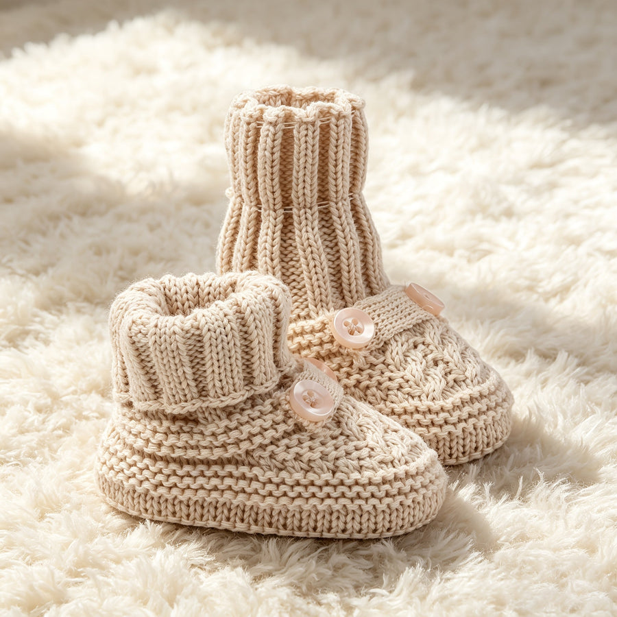 Paires de chaussures tricotées pour nourrisson à motif d'animaux — Monptitlou