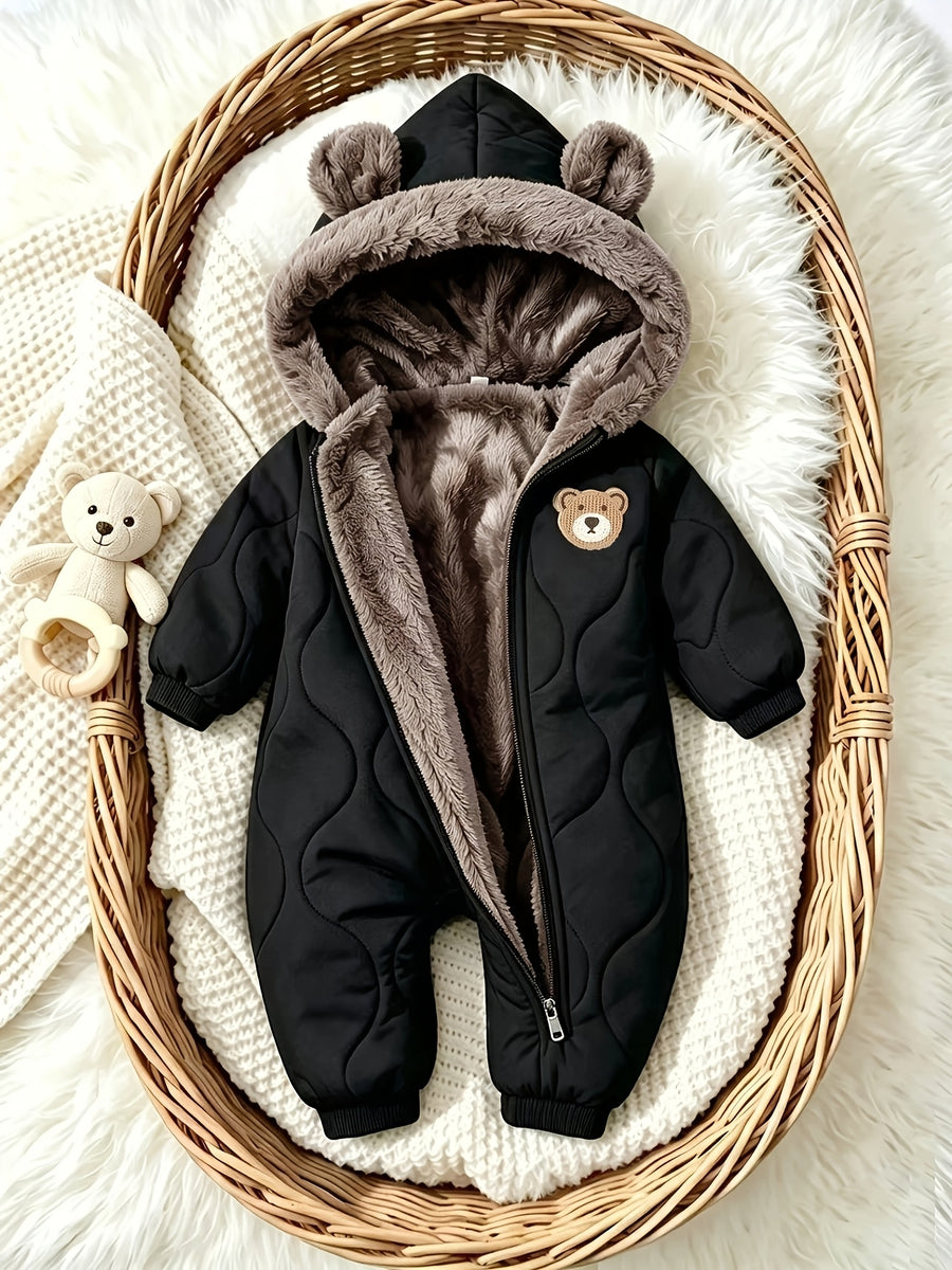 Combinaison bébé d'hiver à oreilles d'ours en relief — Monptitlou