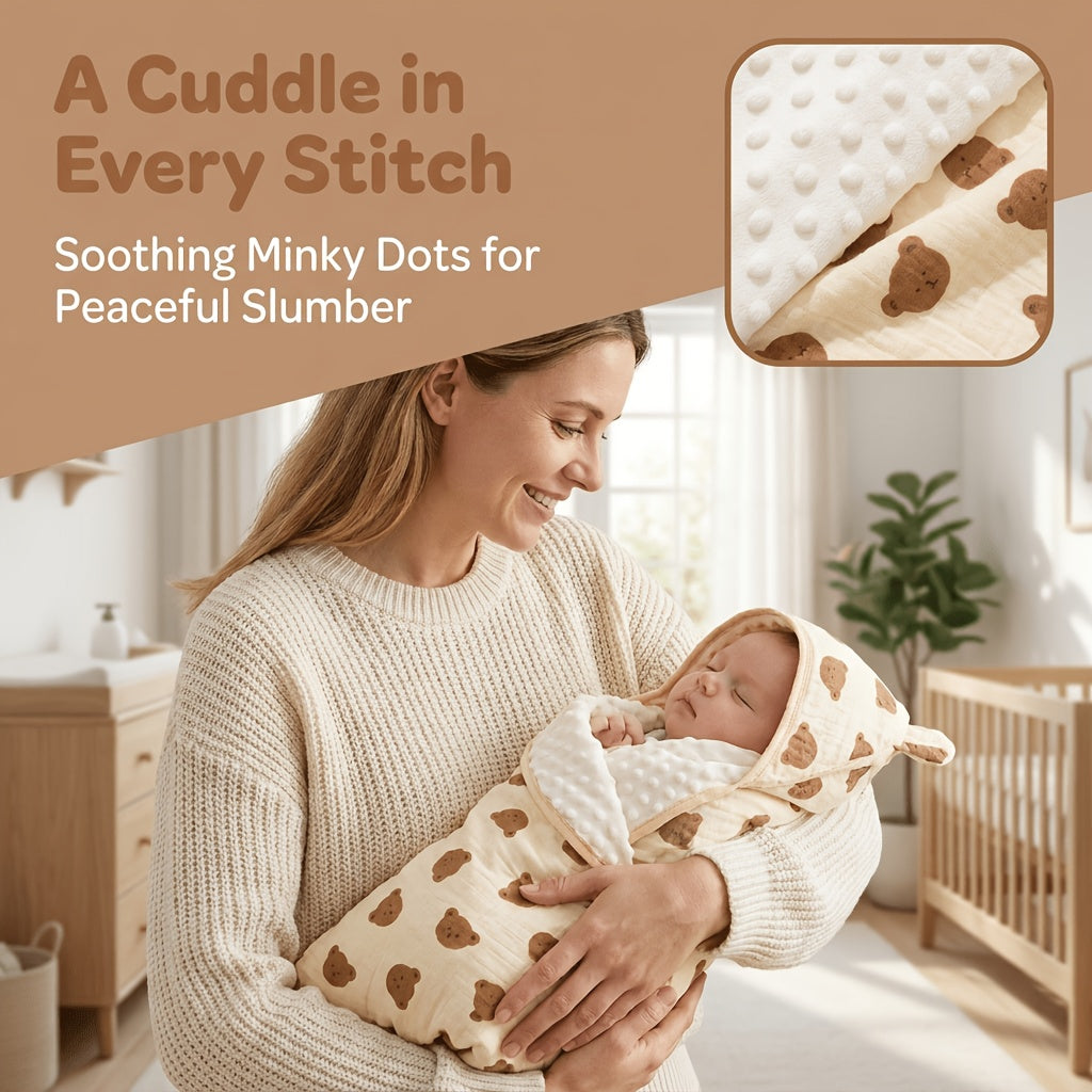Couverture d'emmaillotage pour bébé, design d'oreille mignon — Monptitlou