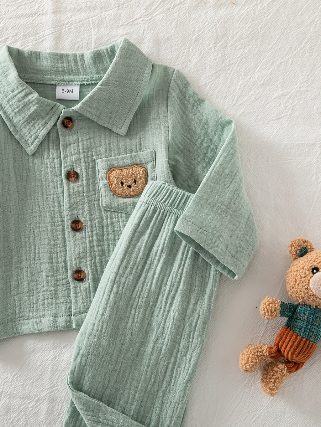 Ensemble bébé col pur longues manches et pantalon long — Monptitlou