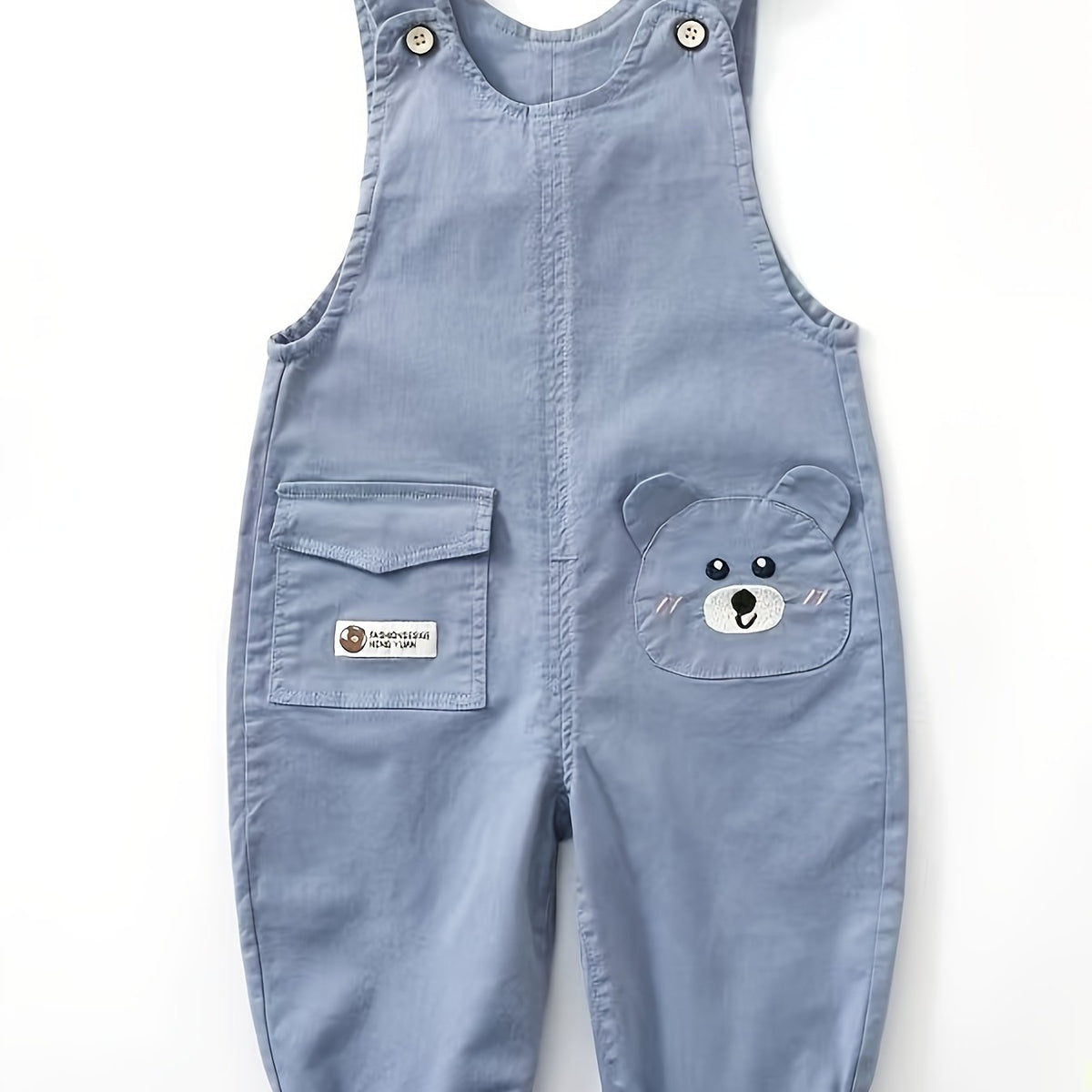 Salopette bébé légère et extensible à motif cartoon ours brodé — Monptitlou Image