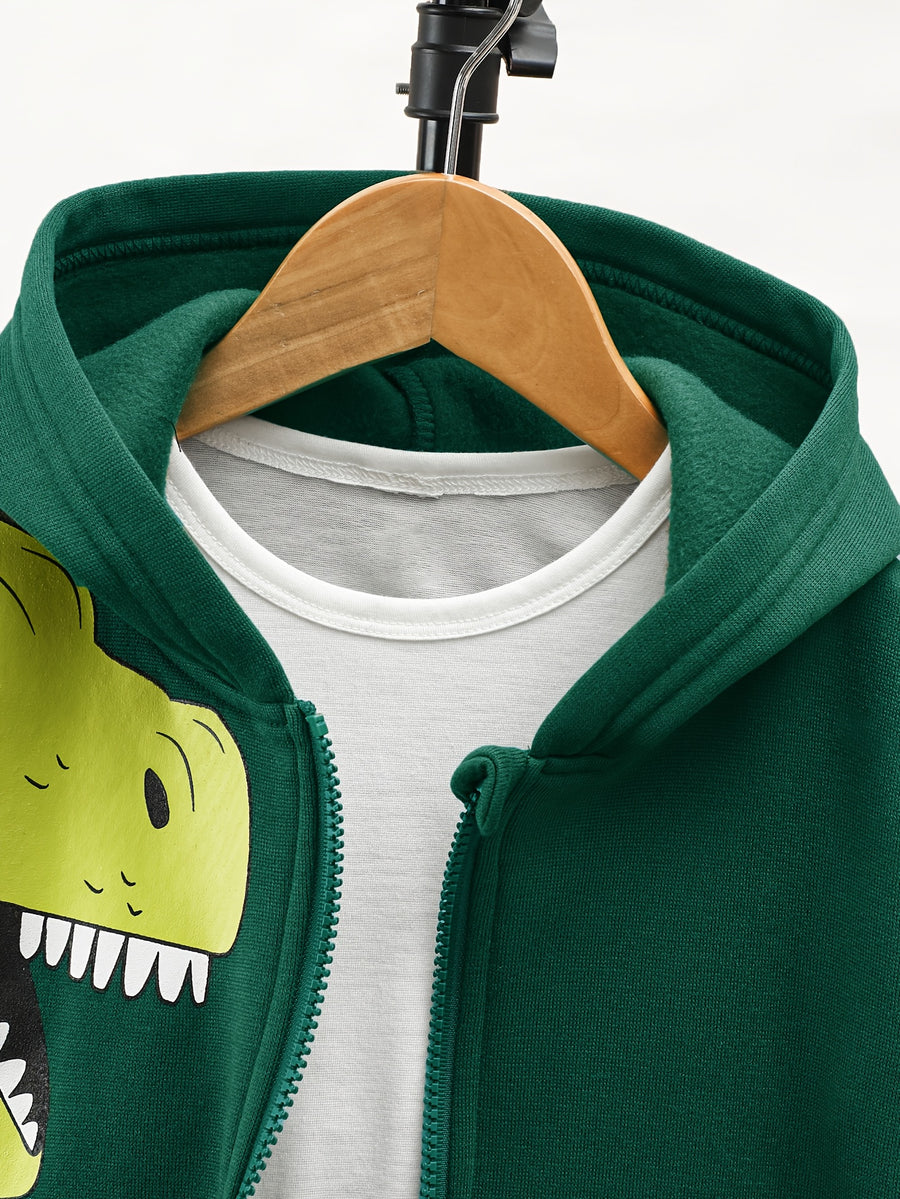 Ensemble 2 pièces pour garçon avec veste sweat à capuche zippée et