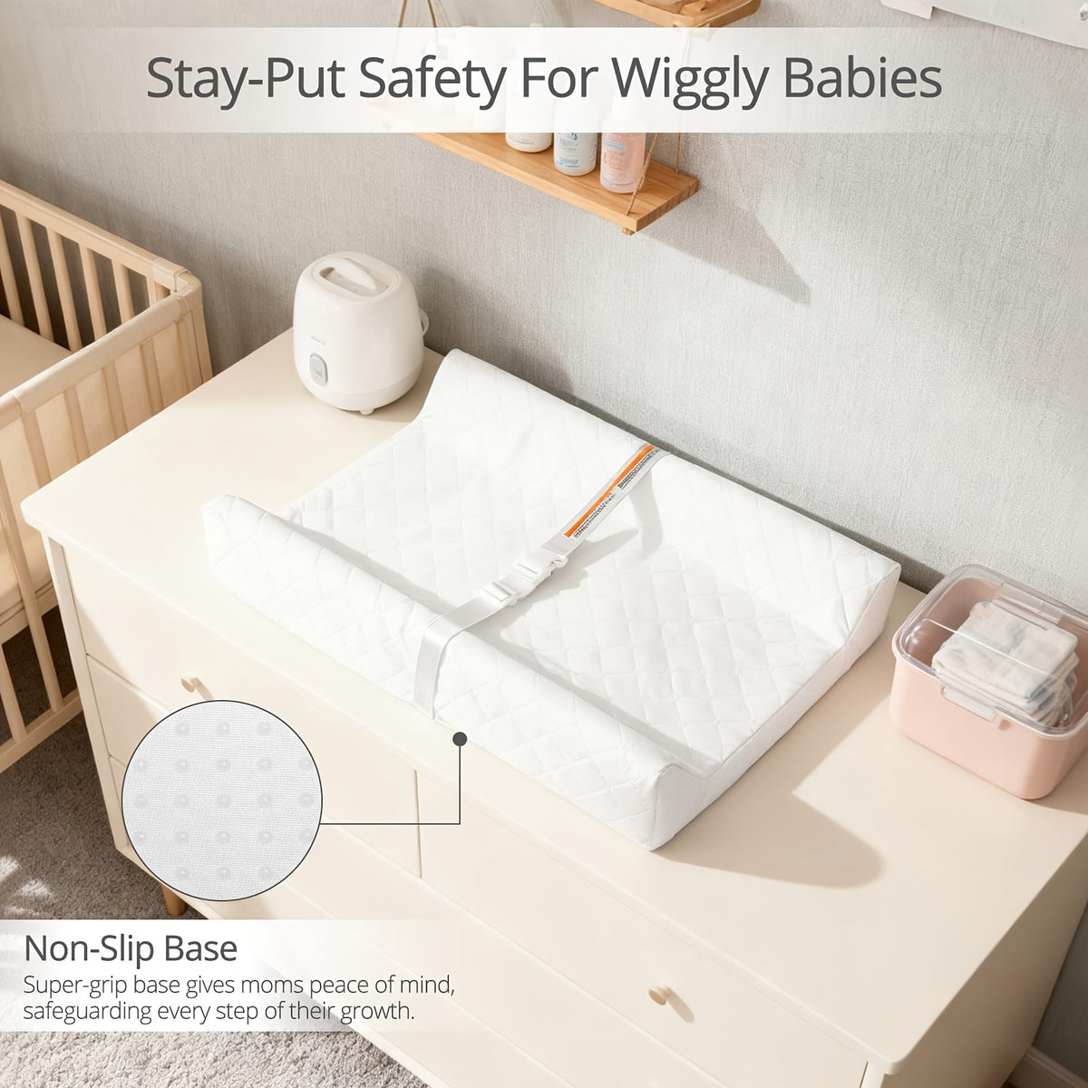 Matelas à langer pour bébé, tapis à langer antidérapant et lavable avec — Monptitlou Image