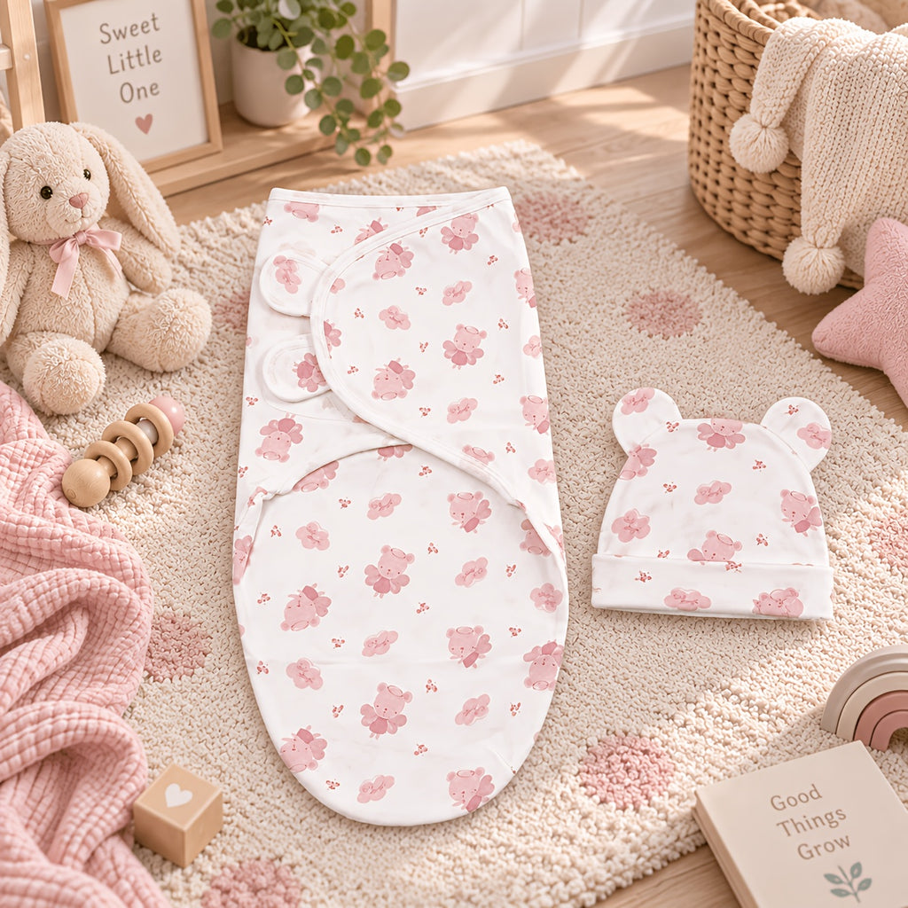 Ensemble de suédois pour nouveau-né avec bonnet à oreilles d'ours — Monptitlou