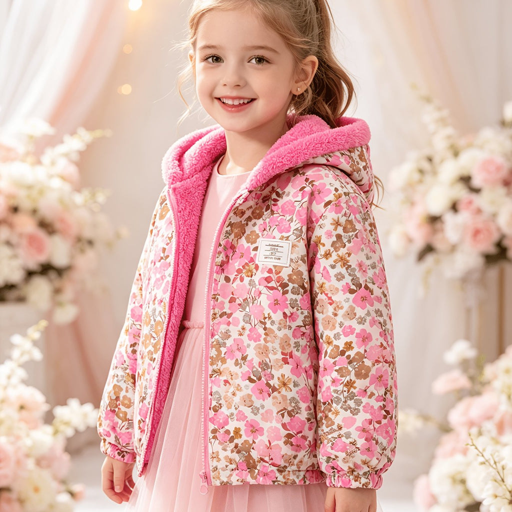 Veste cardigan zippée à capuche à manches longues réversible — Monptitlou