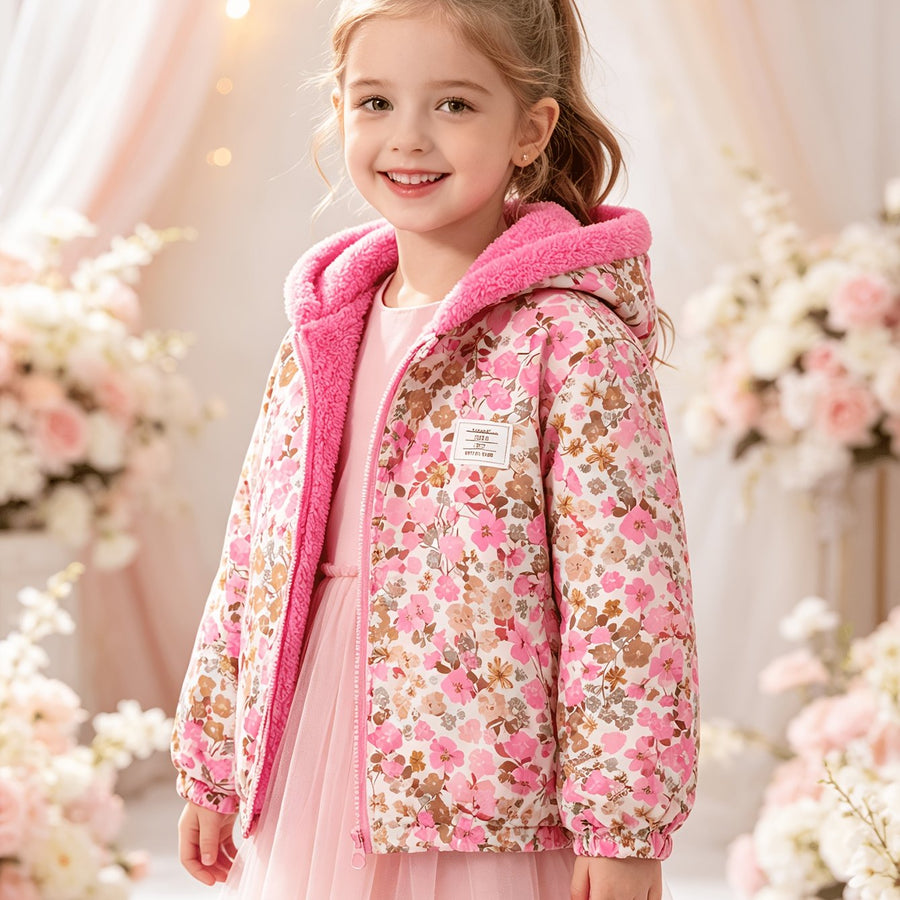 Veste cardigan zippée à capuche à manches longues réversible — Monptitlou