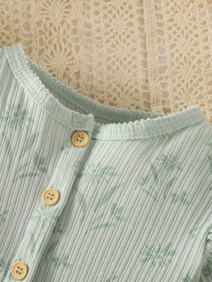 [Ensemble bébé 0-9 mois] 3 pièces Ensemble Bébé Fille 0-9 Mois Haut — Monptitlou