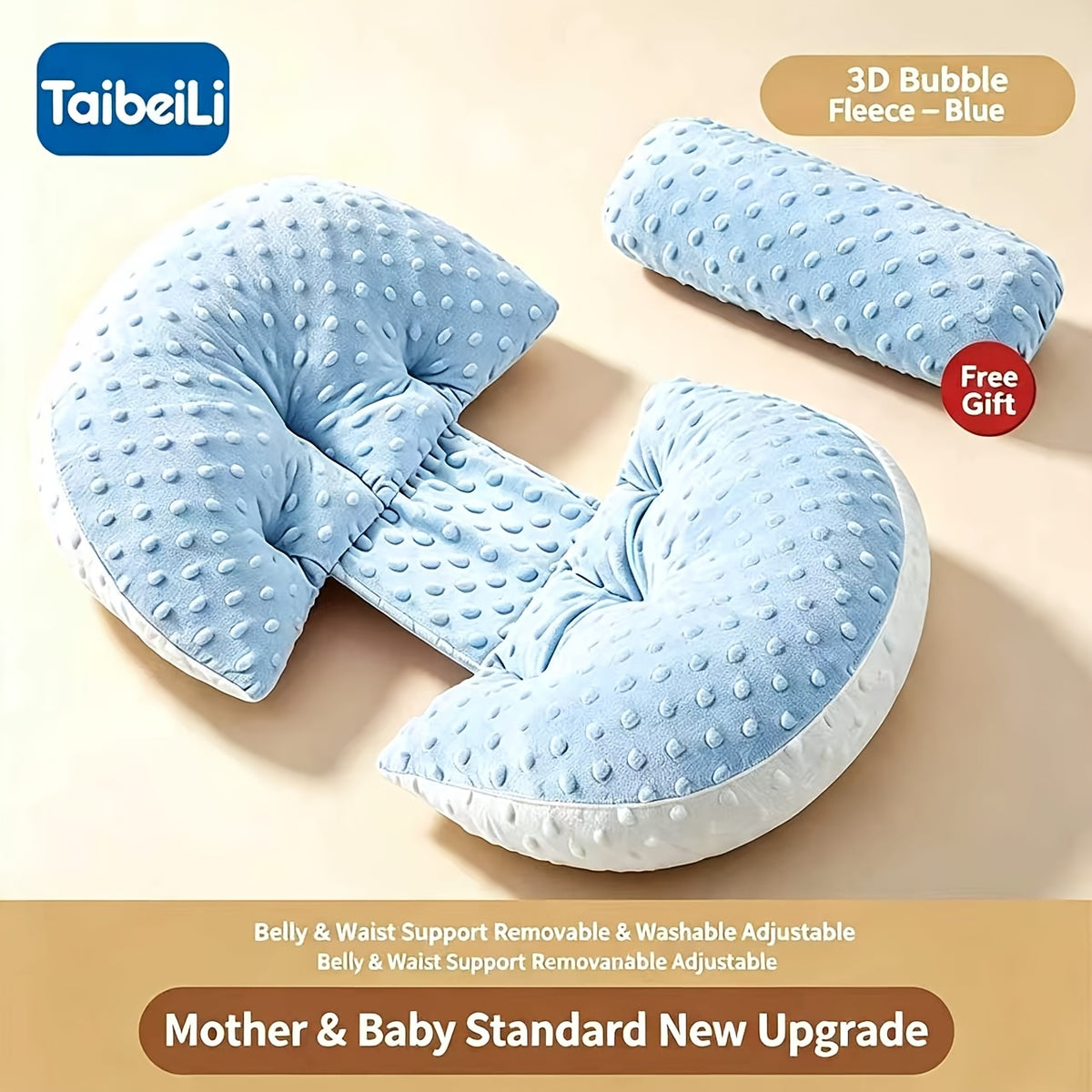 Oreiller de grossesse portable - Support réglable en forme de W — Monptitlou Image