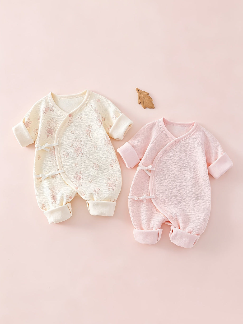 [Parfaite pour l'extérieur] 2 pcs Body bébé, Combinaison nouveau-né motif cartoon mignon, Confortable gigoteuse pour pri