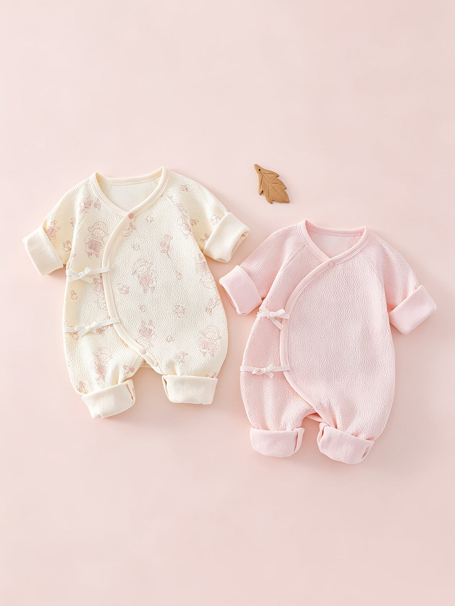 [Parfaite pour l'extérieur] 2 pcs Body bébé, Combinaison nouveau-né motif cartoon mignon, Confortable gigoteuse pour pri