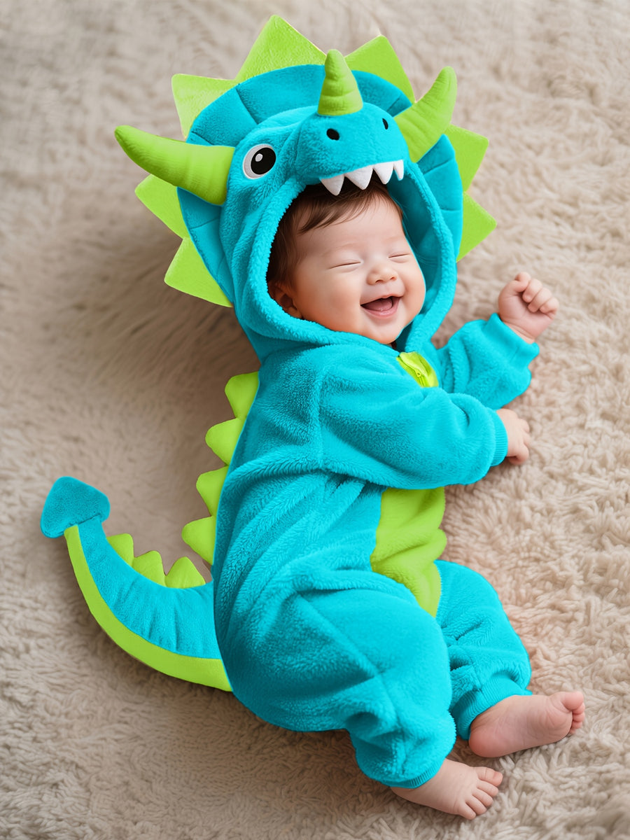 Barboteuse-grenouillère chaude à capuche pour bébé garçon avec petit