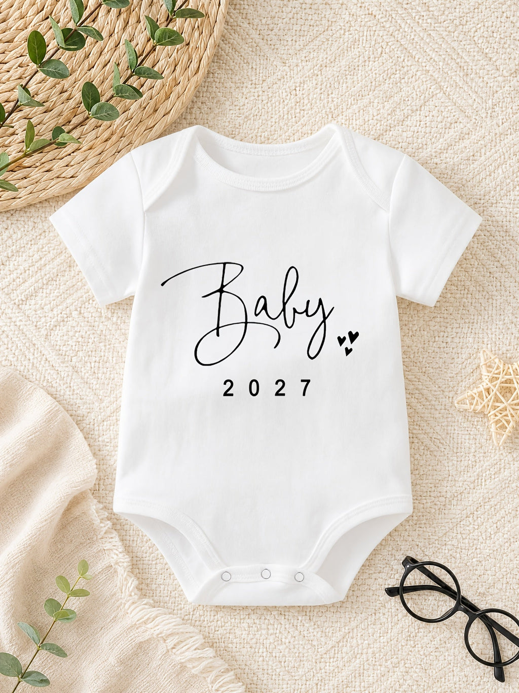 Body Bébé "Baby 2027" avec Impression de Slogan Lettres — Monptitlou