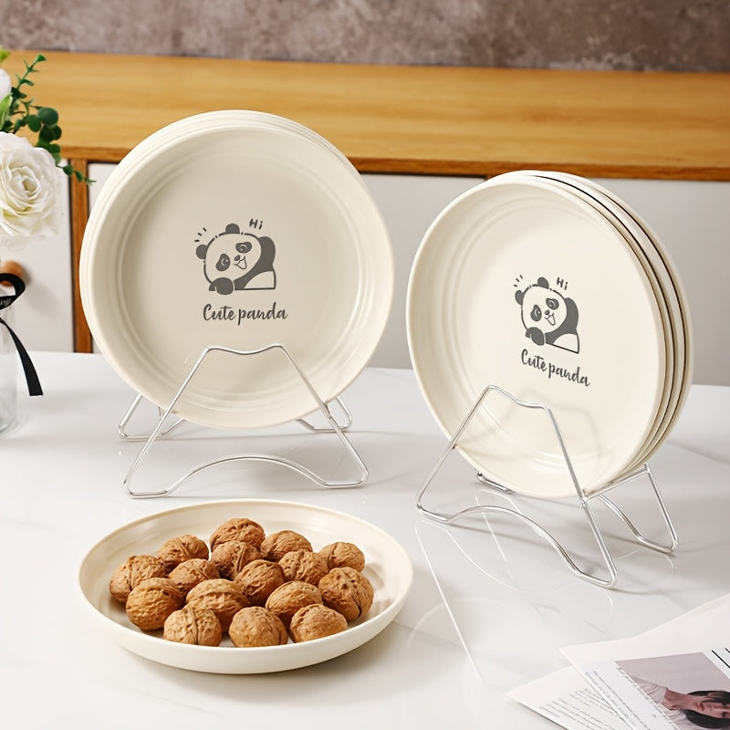 Assiette à diner ronde et crémeuse en plastique, 19.81 cm — Monptitlou