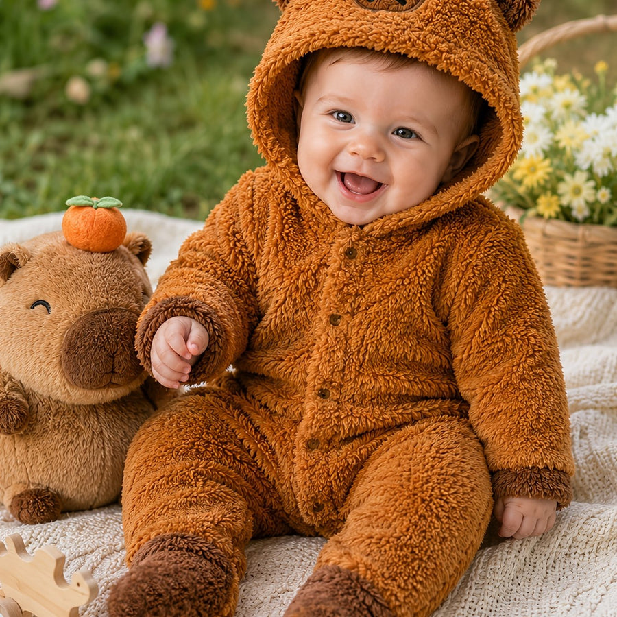 Body à manches longues et pieds en tissu peluche pour bébé et — Monptitlou