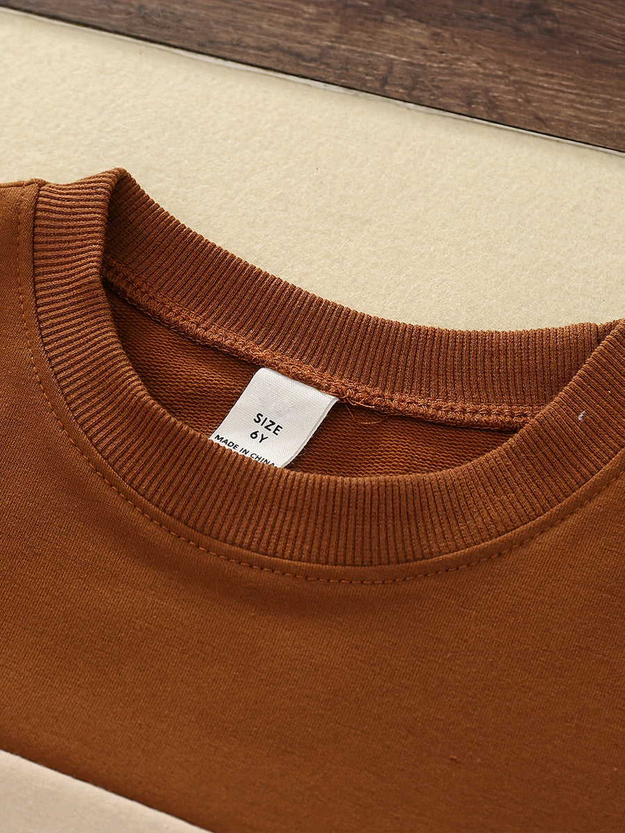 [Parfait pour l'extérieur] Costume Longue Manche Brun Tricolore Soudé — Monptitlou
