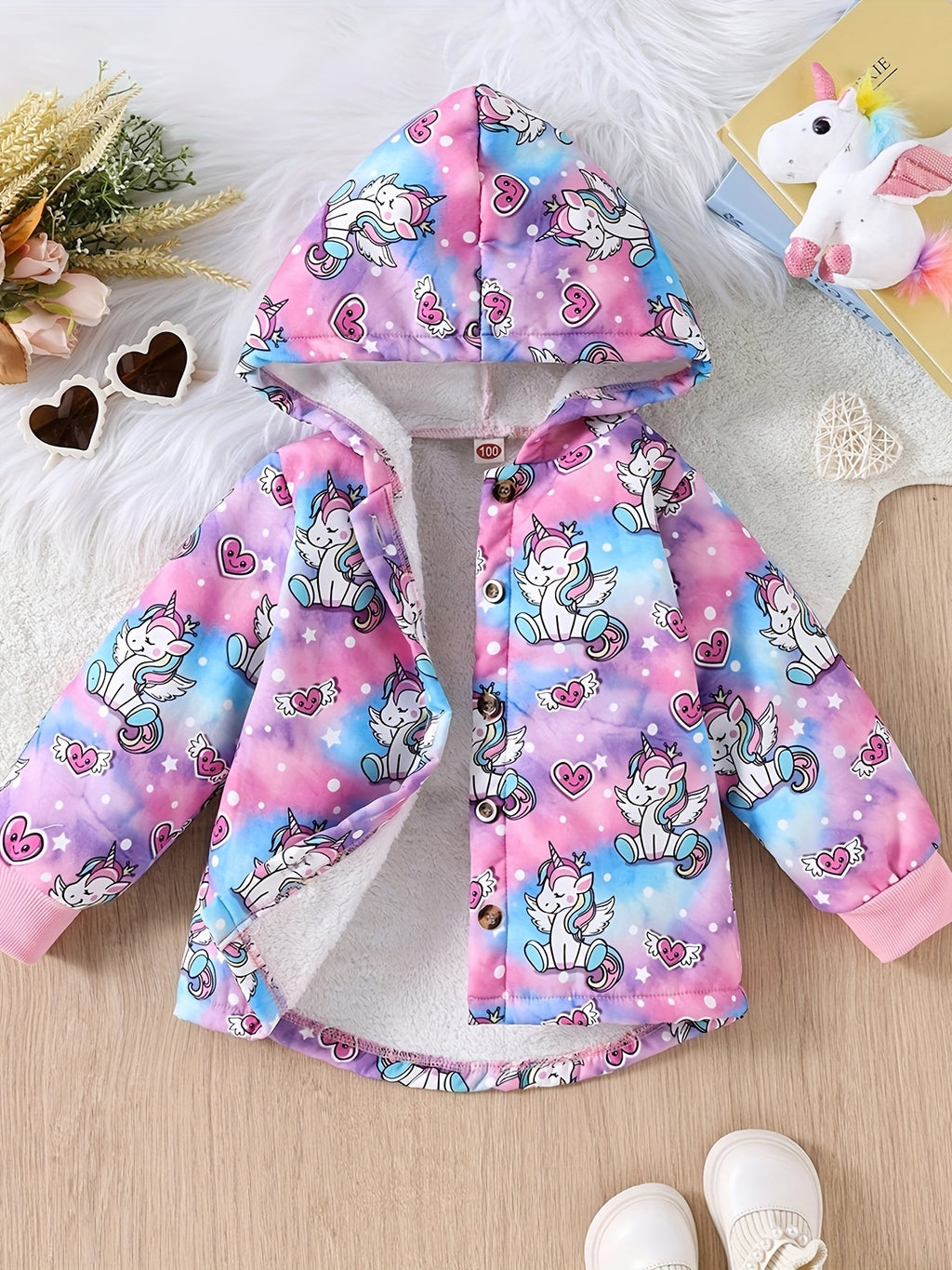 Veste Décontractée Mode Licorne pour Filles, Manches Longues, Capuche — Monptitlou