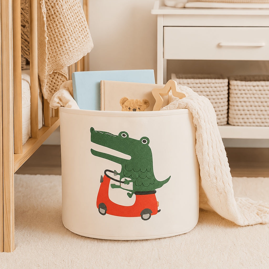 Panier de rangement pour couches avec motif d'animaux mignons — Monptitlou