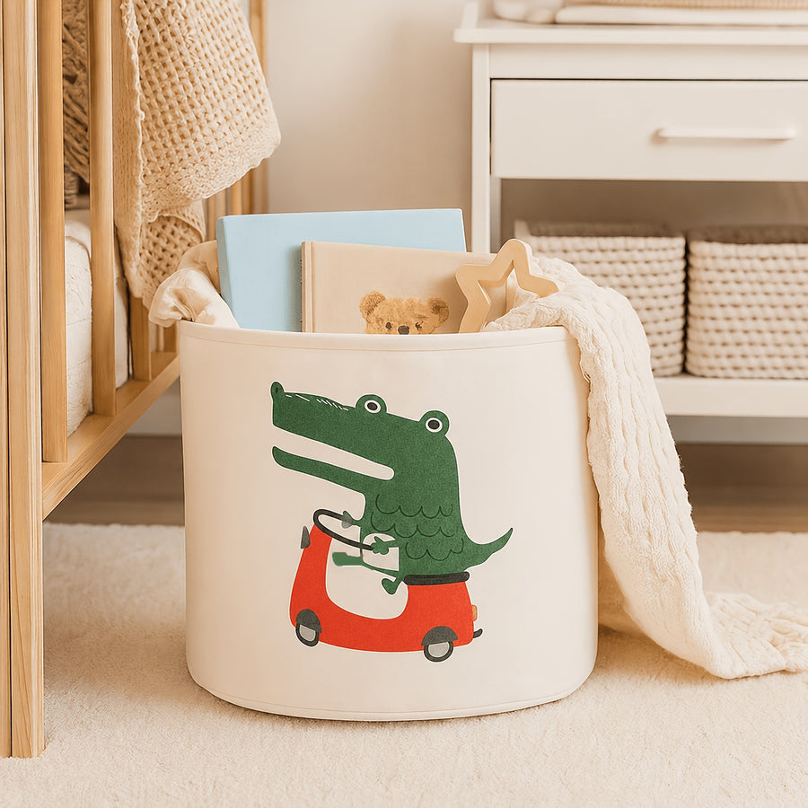 Panier de rangement pour couches avec motif d'animaux mignons — Monptitlou