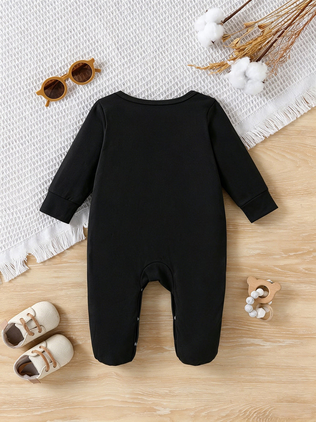 Barboteuse Bébé Printemps/Automne avec Pieds et Motif "Coeur de Marguerite" - 100% Doux et Respirant, Survêtement de Tro