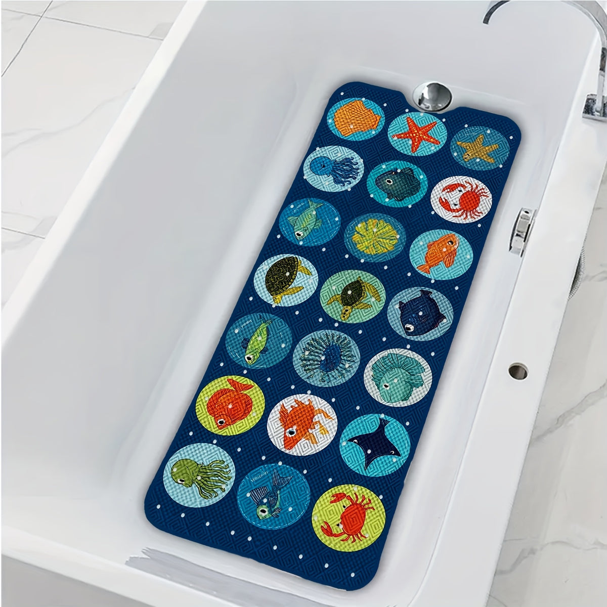 1 tapis de bain motif vie marine, idéal pour la salle de bain — Monptitlou Image
