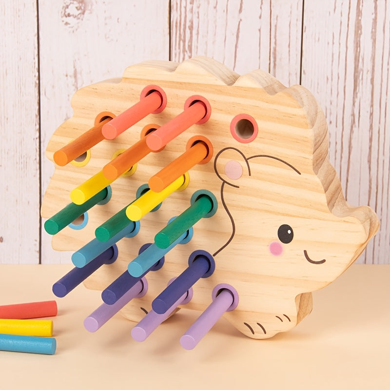 Jouet hérisson en bois multicolore pour enfants — Monptitlou