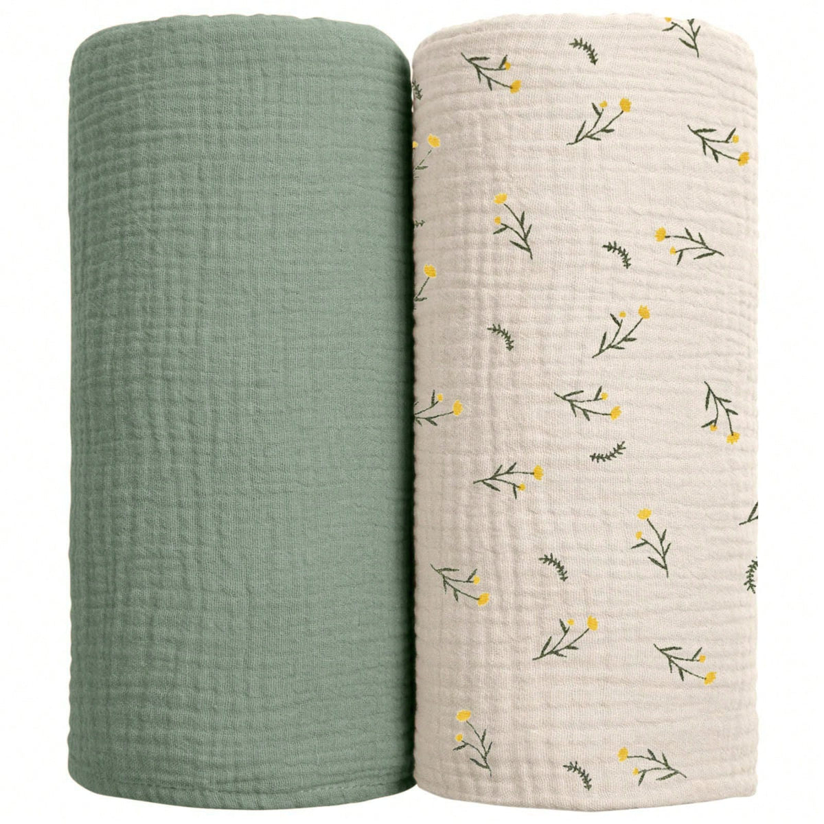 Lot de 2 langes bébé en mousseline, deux formats — Monptitlou Image