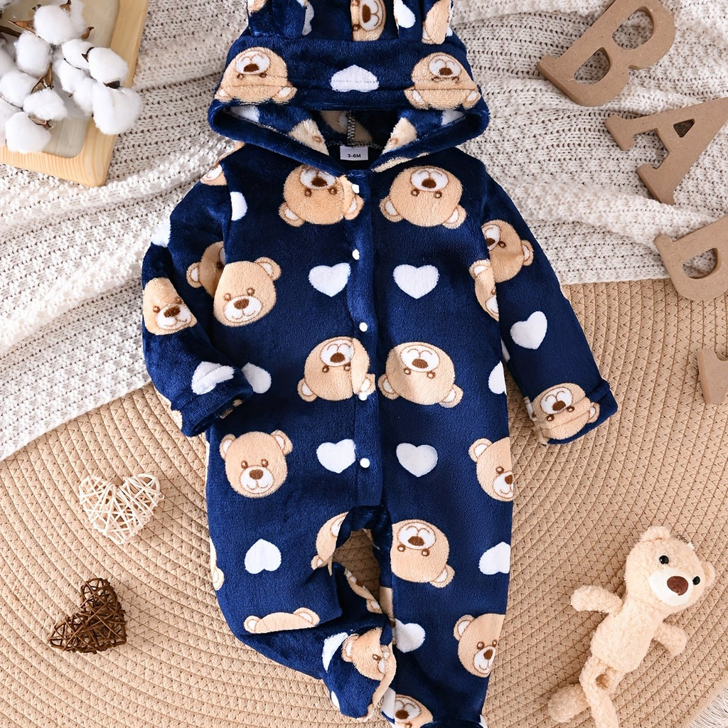Barboteuse à Capuche en Polaire Douce pour Bébé — Monptitlou