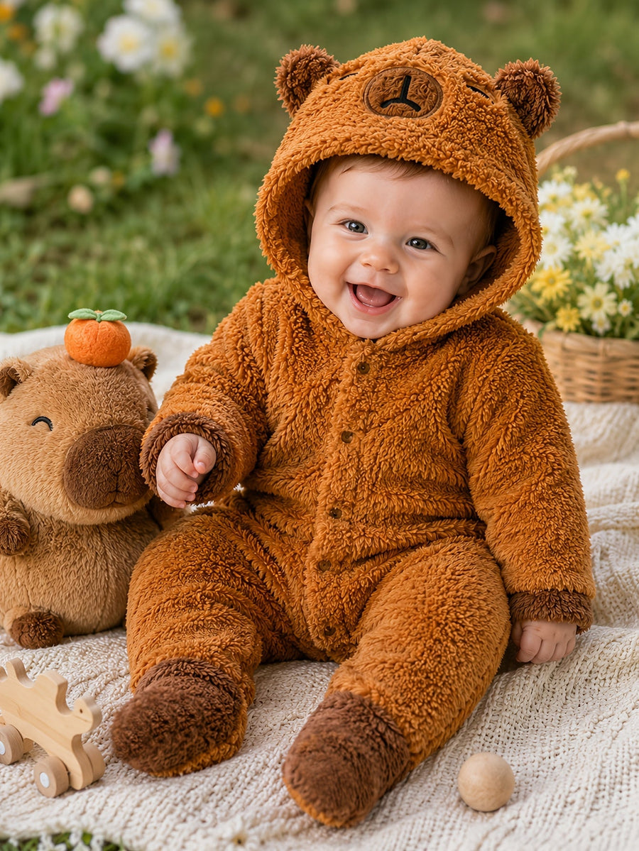 Body à manches longues et pieds en tissu peluche pour bébé et — Monptitlou