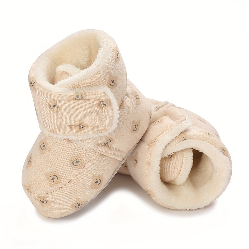 Chaussures et chaussettes d'hiver chaudes pour enfants, chaussures douces antidérapantes pour nouveau-né pour ramper et 
