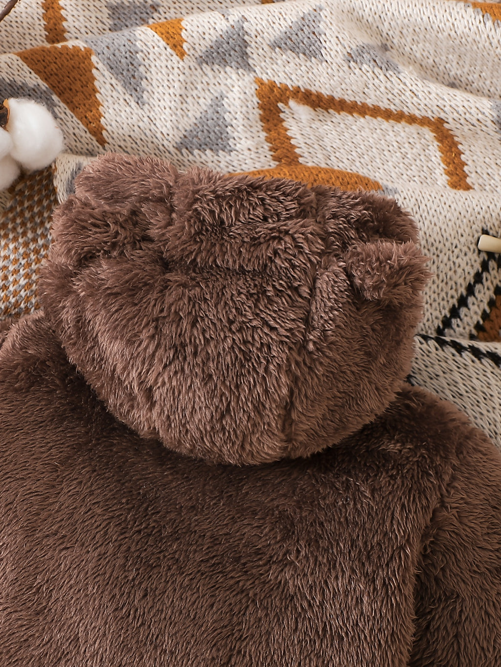 Grenouillère à pieds et manches longues marron pour bébé — Monptitlou