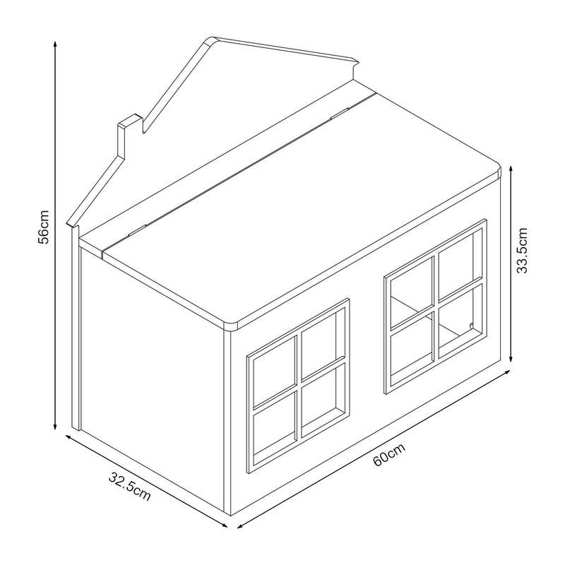 Boîte à jouets Vipsali avec couvercle design maison, 56 x 60 x 33 cm — Monptitlou