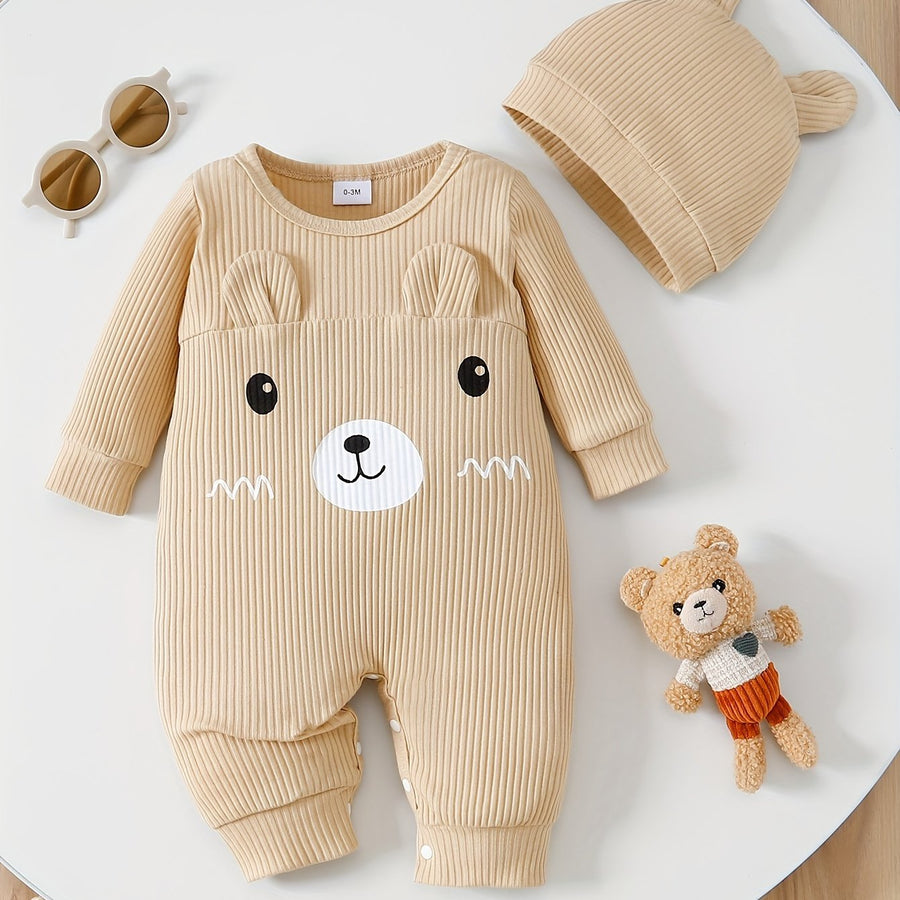 Combinaison 3D ours mignon pour enfants avec bonnet confortable — Monptitlou