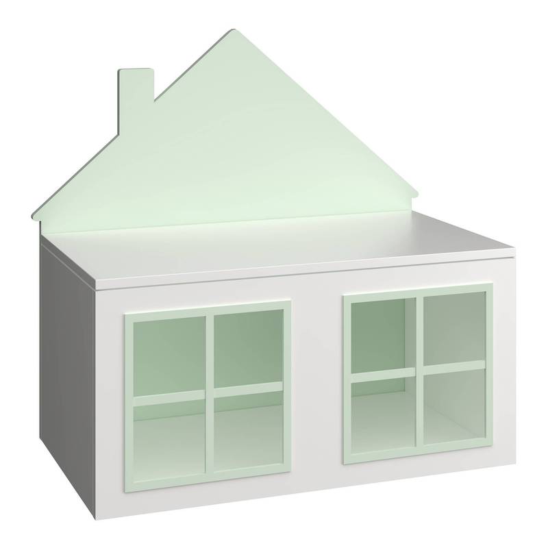 Boîte à jouets Vipsali avec couvercle design maison, 56 x 60 x 33 cm — Monptitlou