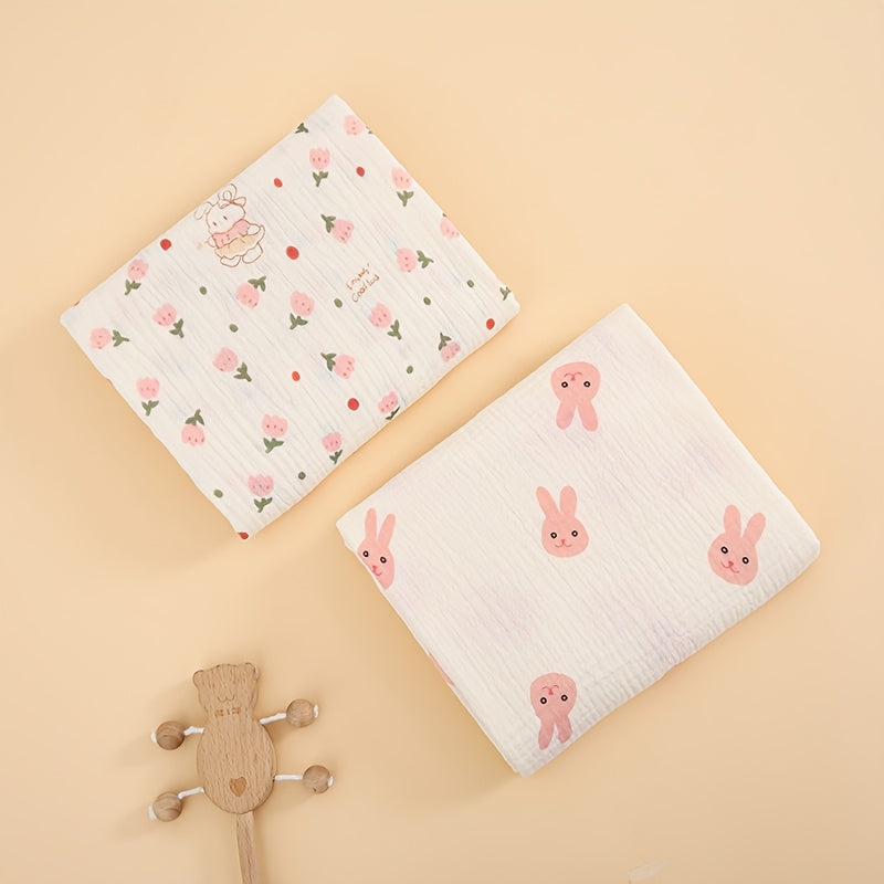 Lot de 2 langes bébé en double gaze de coton — Monptitlou