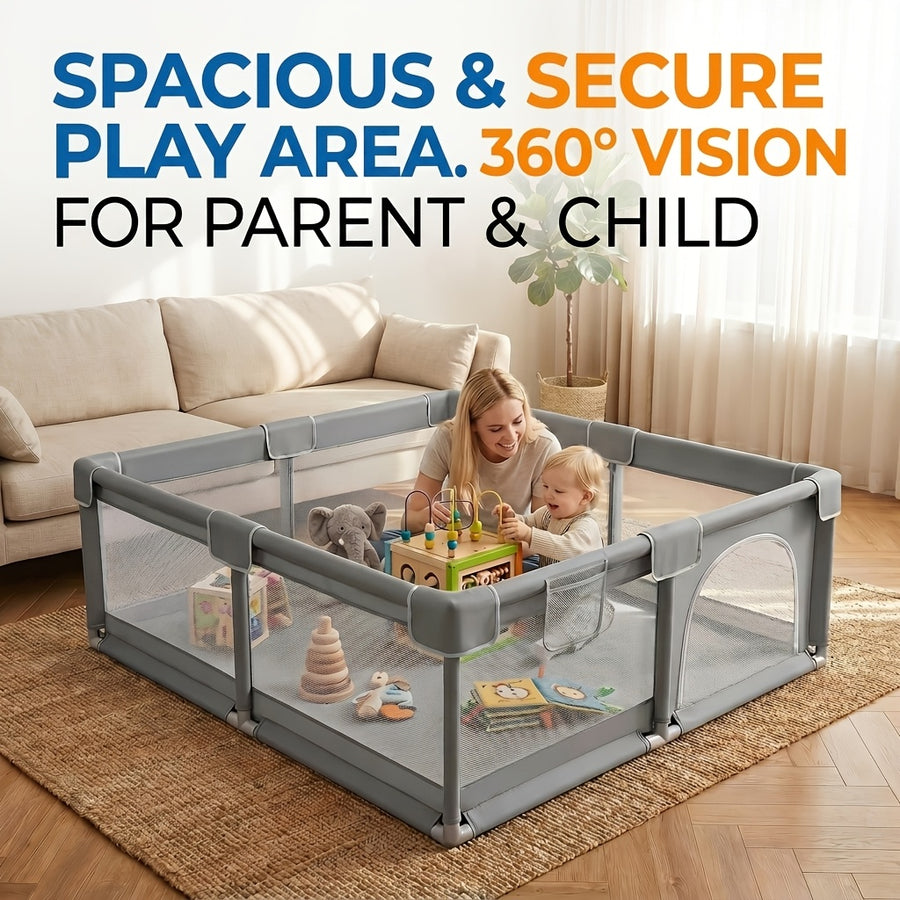 Grand parc de jeu pour bébé - centre d'activités solide et sûr avec — Monptitlou