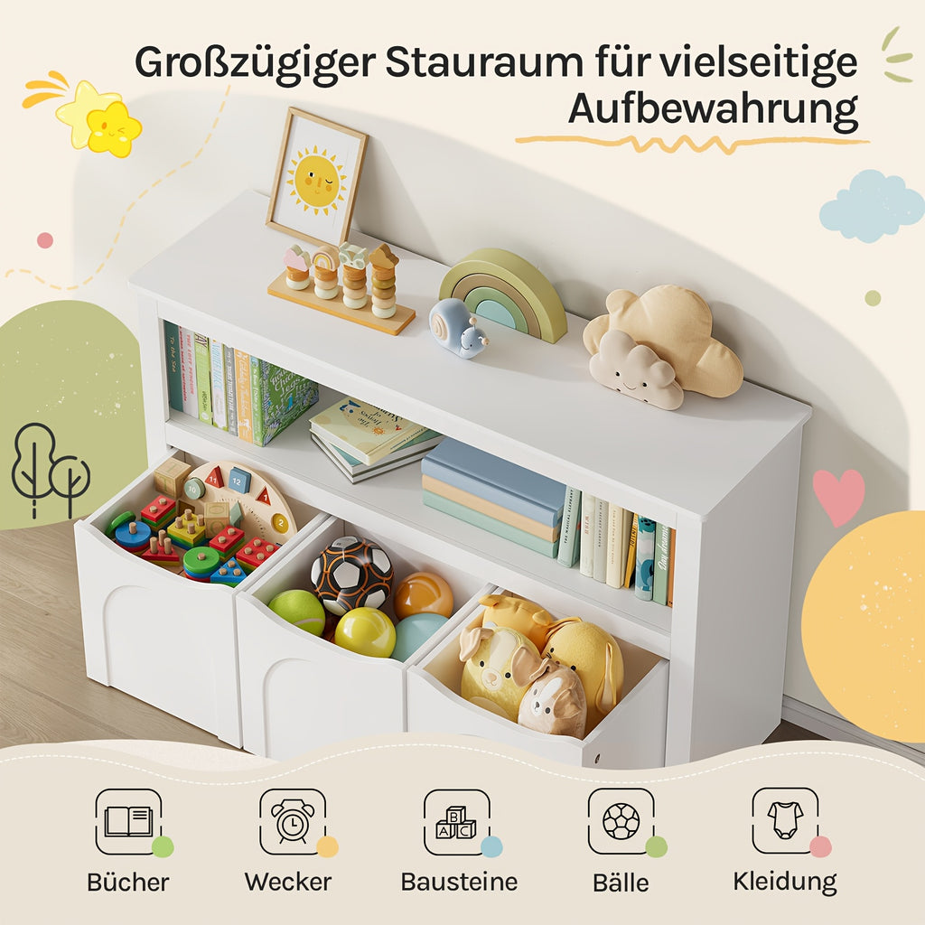 Meuble de rangement pour enfants avec 3 tiroirs à roulettes — Monptitlou