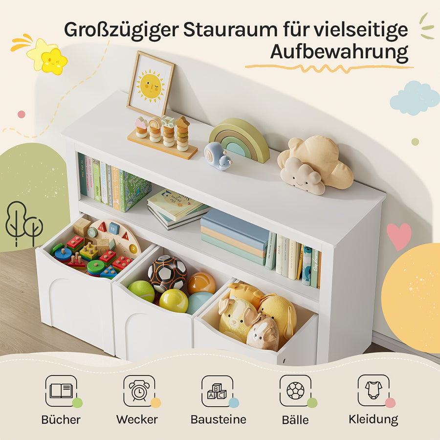 Meuble de rangement pour enfants avec 3 tiroirs à roulettes — Monptitlou