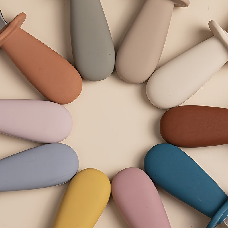 Cuillère et fourchette bébé - couleur unie — Monptitlou