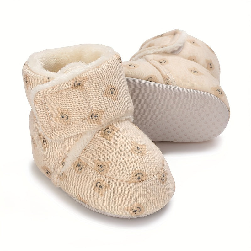 Chaussures et chaussettes d'hiver chaudes pour enfants, chaussures douces antidérapantes pour nouveau-né pour ramper et 