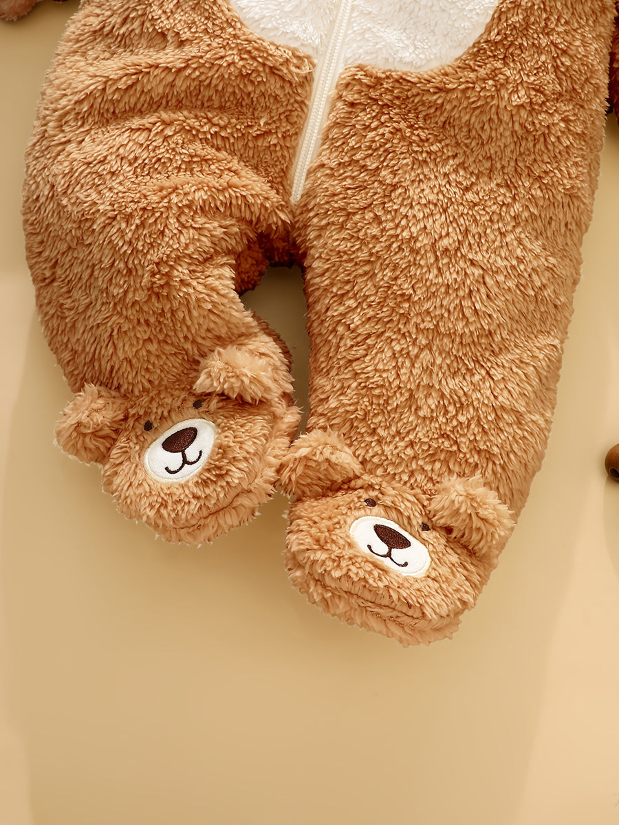 Grenouillère polaire à capuche ourson, 0 à 1 an — Monptitlou