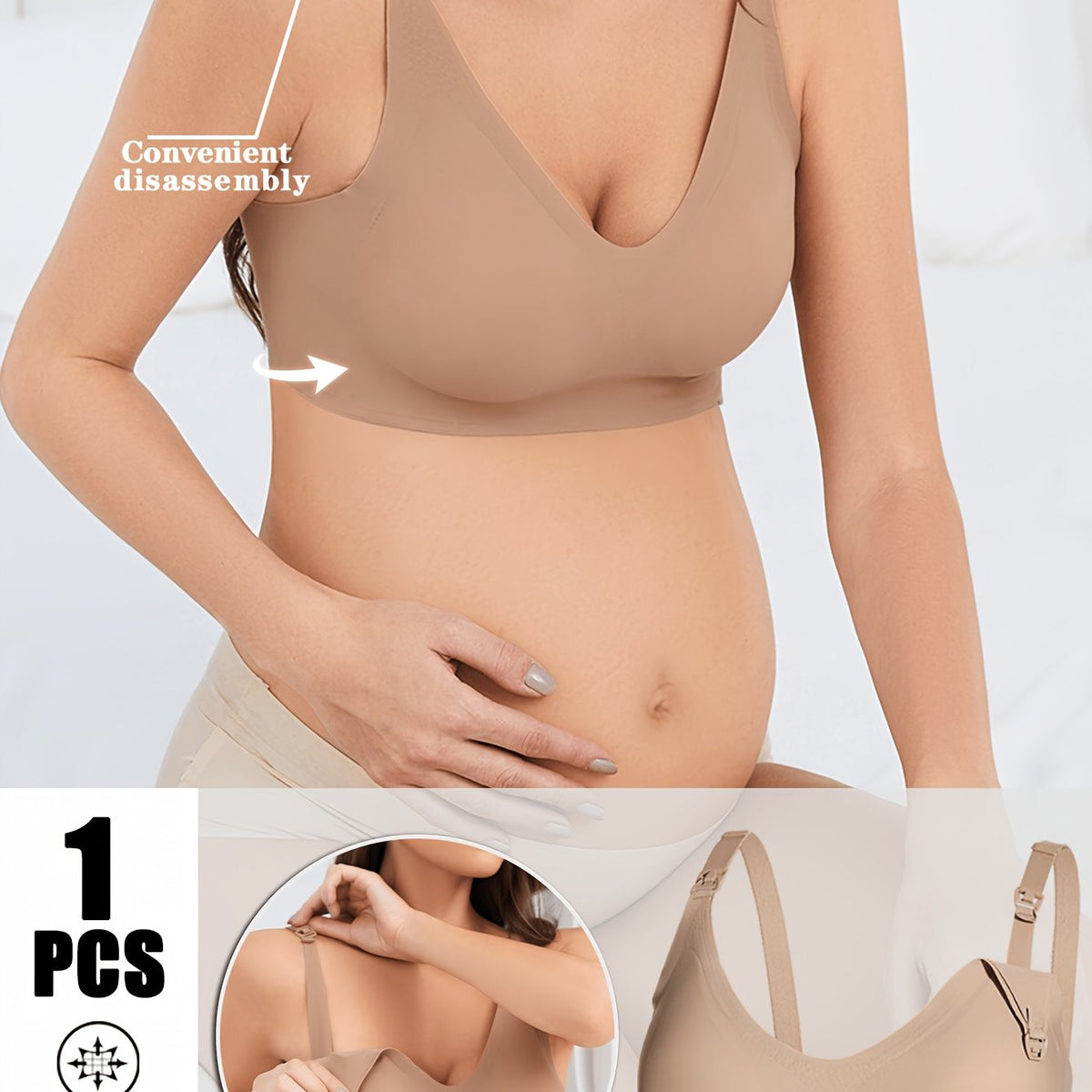 Soutien-gorge d'allaitement maternité 1 pièce, sans armatures — Monptitlou Image