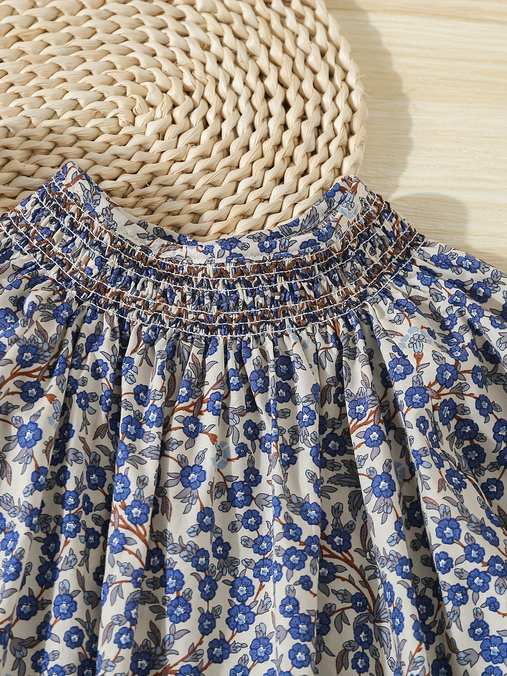 Chemise fille à manches longues - motif imprimé - taille smocked, photo 15