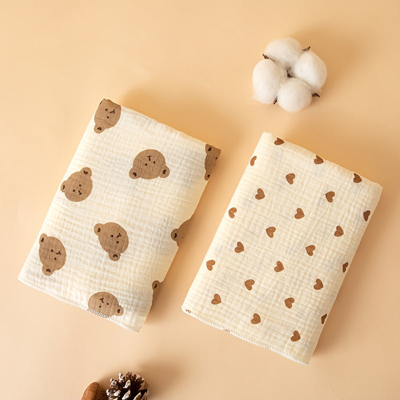 Lot de 2 langes bébé en mousseline de coton — Monptitlou