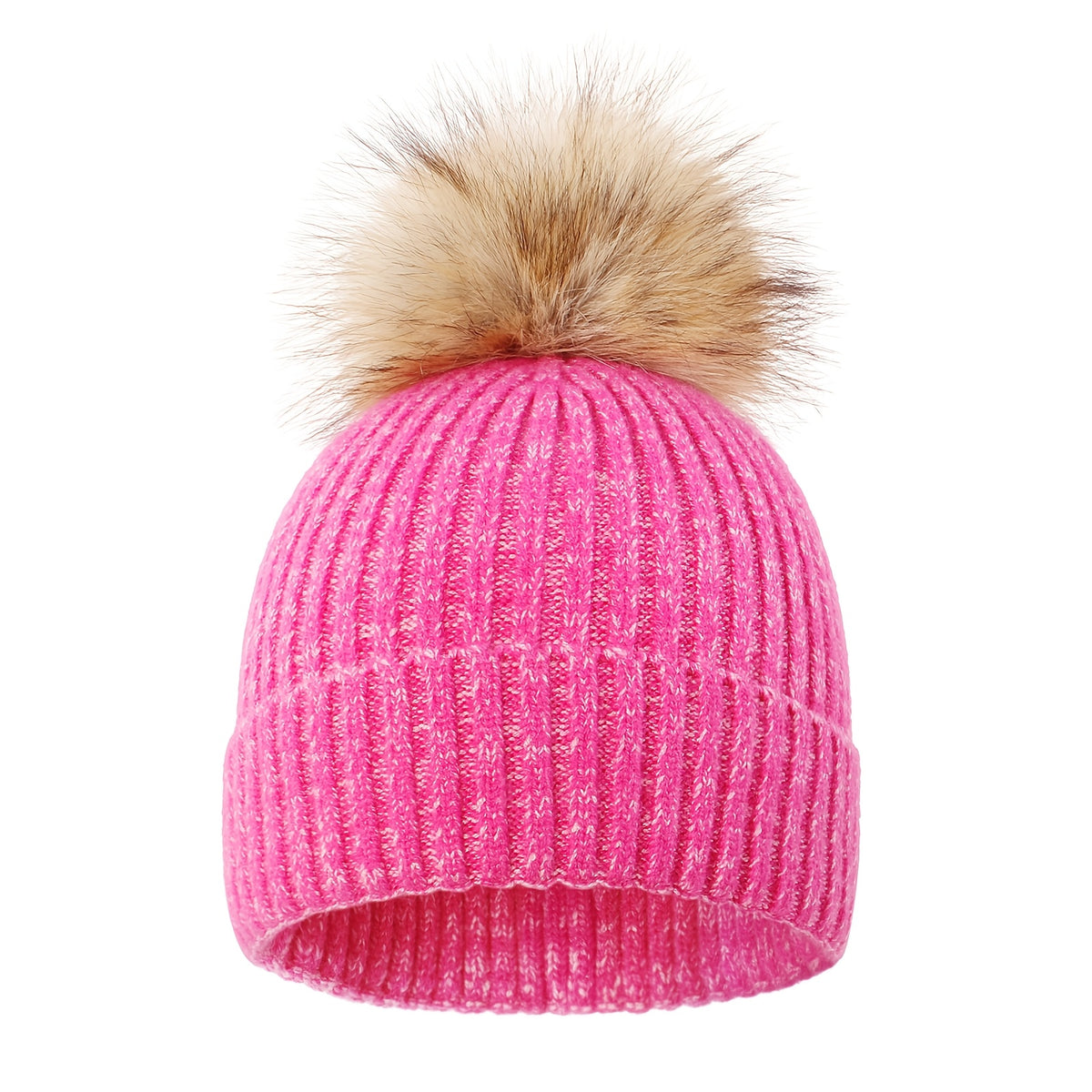 1 bonnet en tricot rayé à pompon pour enfant, automne/hiver — Monptitlou Image