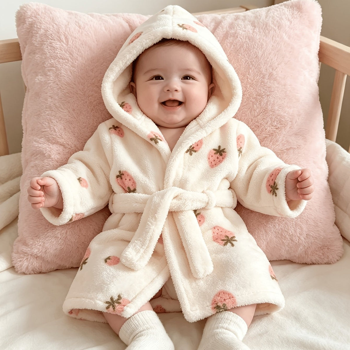 Peignoir à capuche pour enfants, Chemise de nuit d'hiver douillette — Monptitlou Image