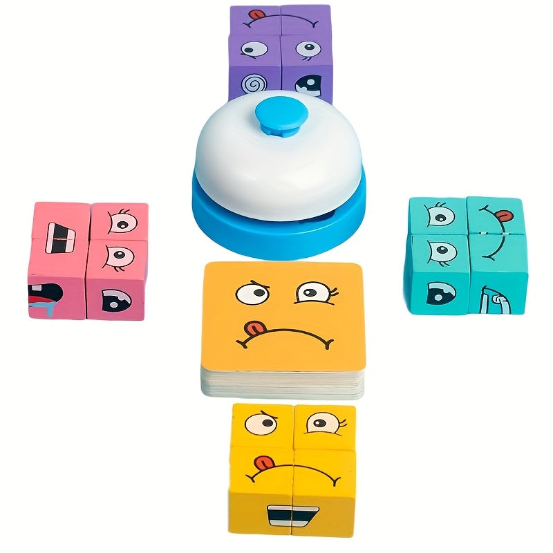 Jeu de blocs en bois à expressions changeantes — Monptitlou Image