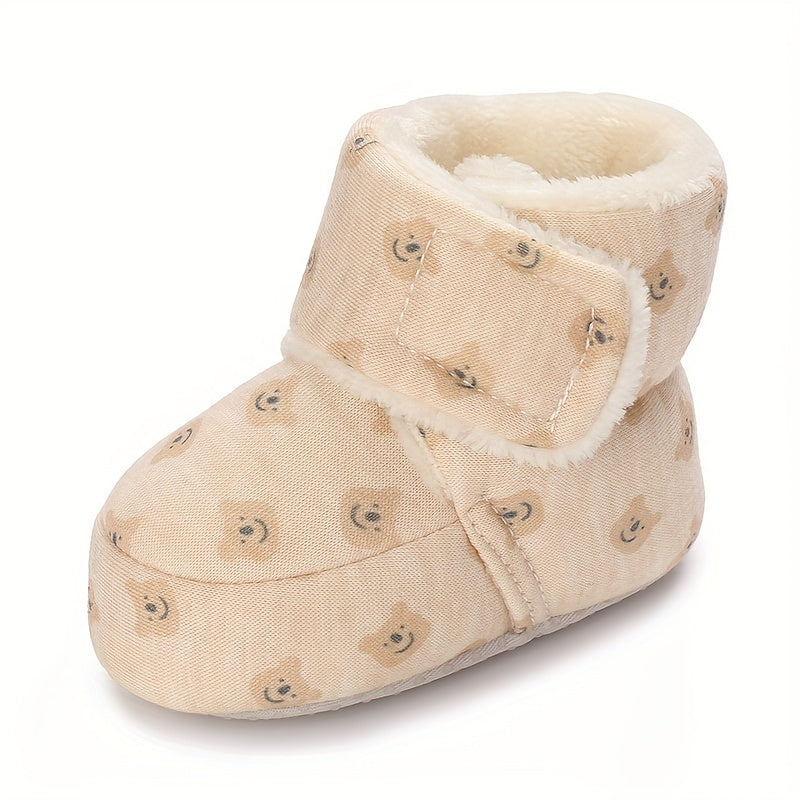 Chaussures et chaussettes d'hiver chaudes pour enfants, chaussures douces antidérapantes pour nouveau-né pour ramper et 