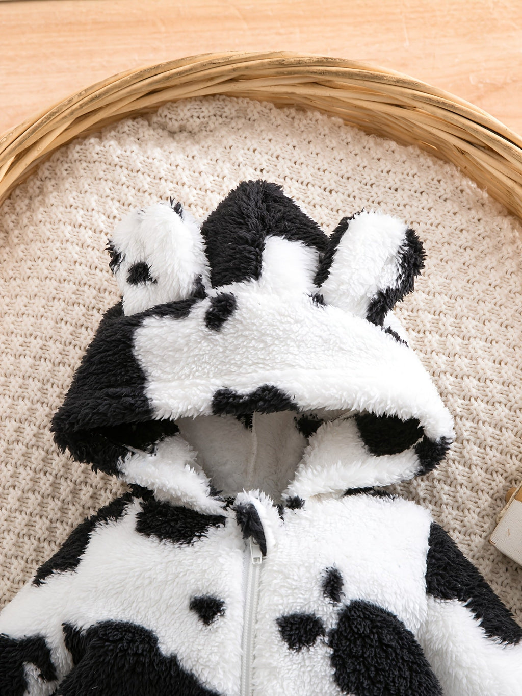 Combinaison à capuche et fermeture éclair panda pour bébé garçon — Monptitlou