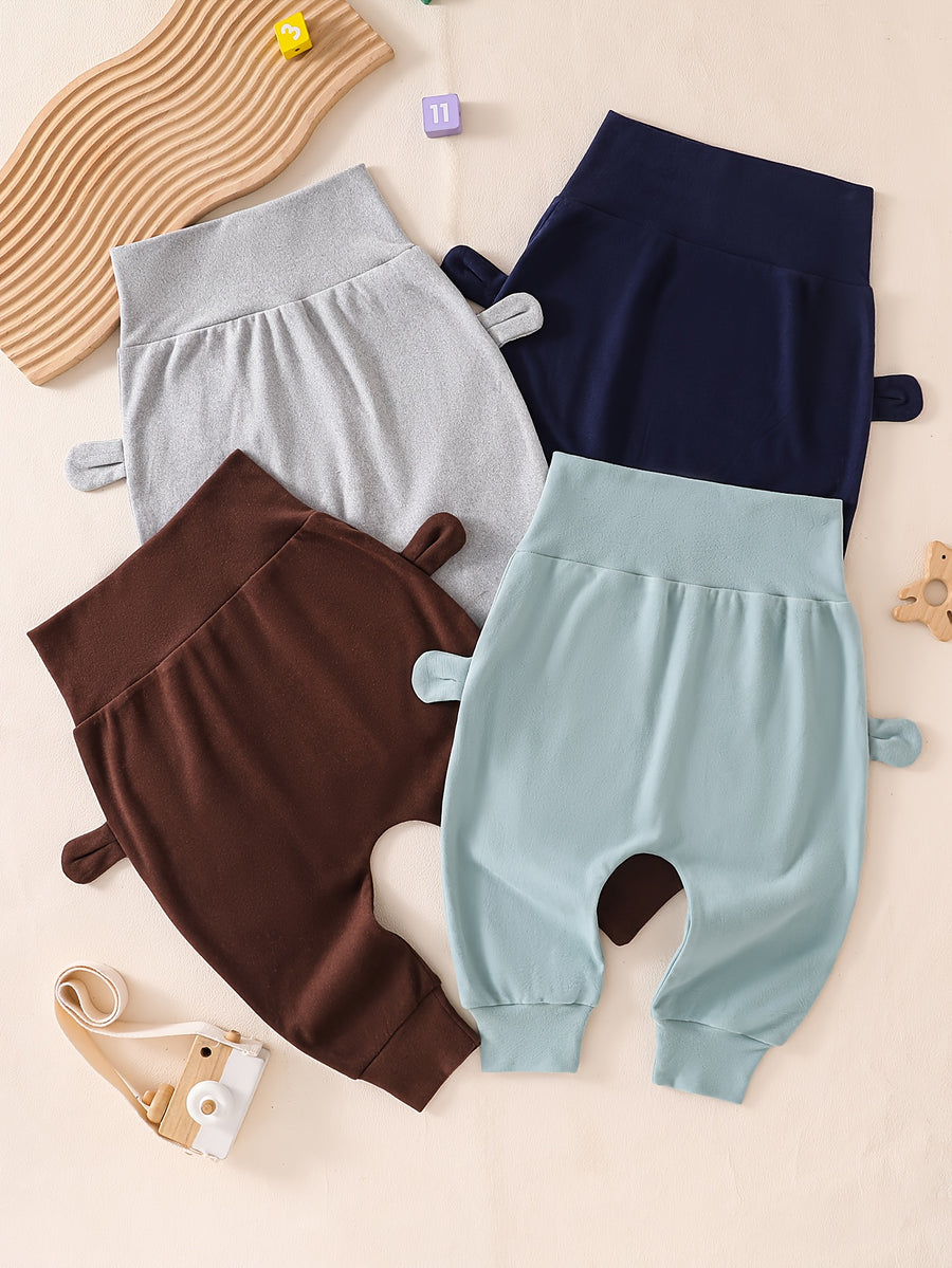 Pantalons harem en tricot doux pour bébé, taille haute — Monptitlou